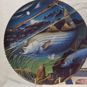 "Anglers Dream" Collector Plate John Eggert #49 COA 1983 Stripped Bass